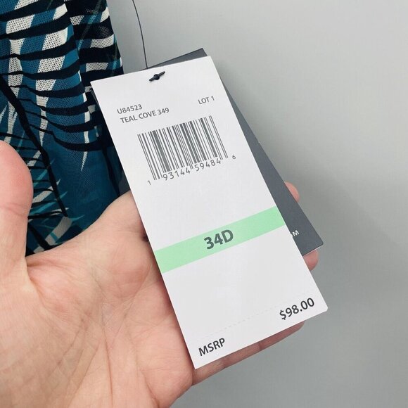 Coco Reef Womens Size 34D Palm Tropical Flourish Bra-Sized Tankini Top $98 2583 - Picture 7 of 9